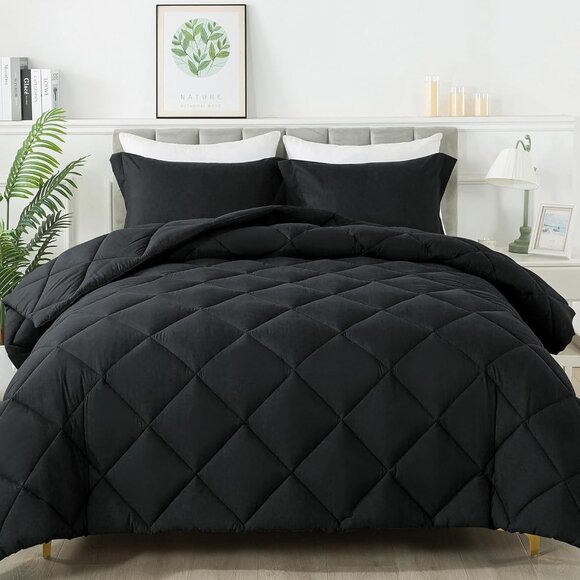 Queen Size Comforter Black  Set - Picture 1 of 9